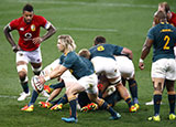 Faf de Klerk releases the ball during the South Africa v Lions second Test