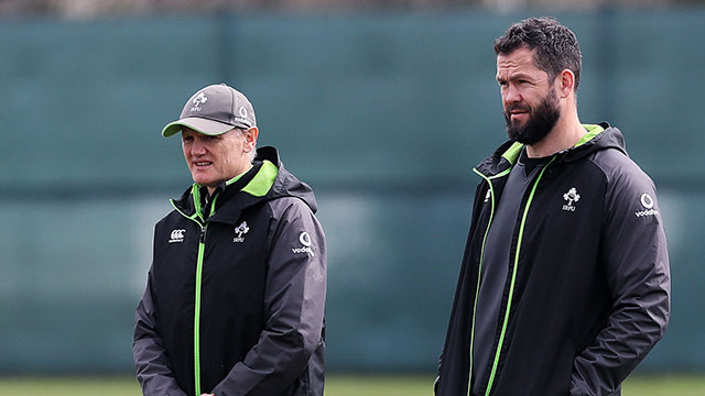 Joe Schmidt and Andy Farrell oversee an Ireland training session